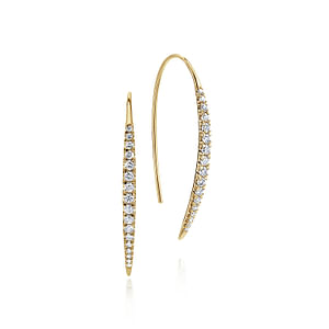 14K Yellow Gold .44Carat TW Tapered Diamond Wire Drop Earrings